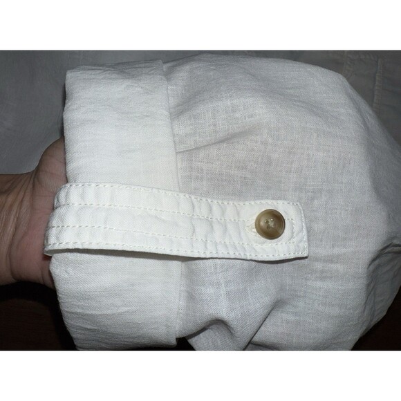 We The Free Free People White Linen Cotton Oversized Button Down Shirt M Boho - Picture 7 of 14